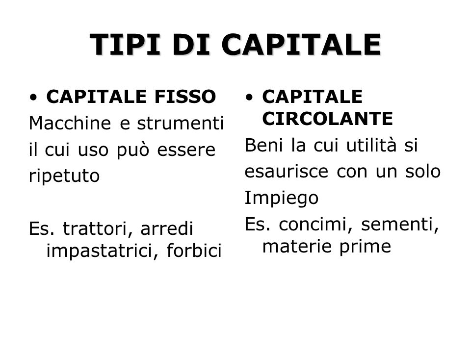 Classificazione Capitale