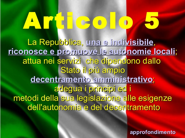 Articolo 5 Costituzione italiana