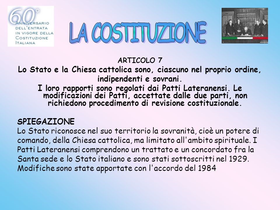 art. 7 Costituzione italiana