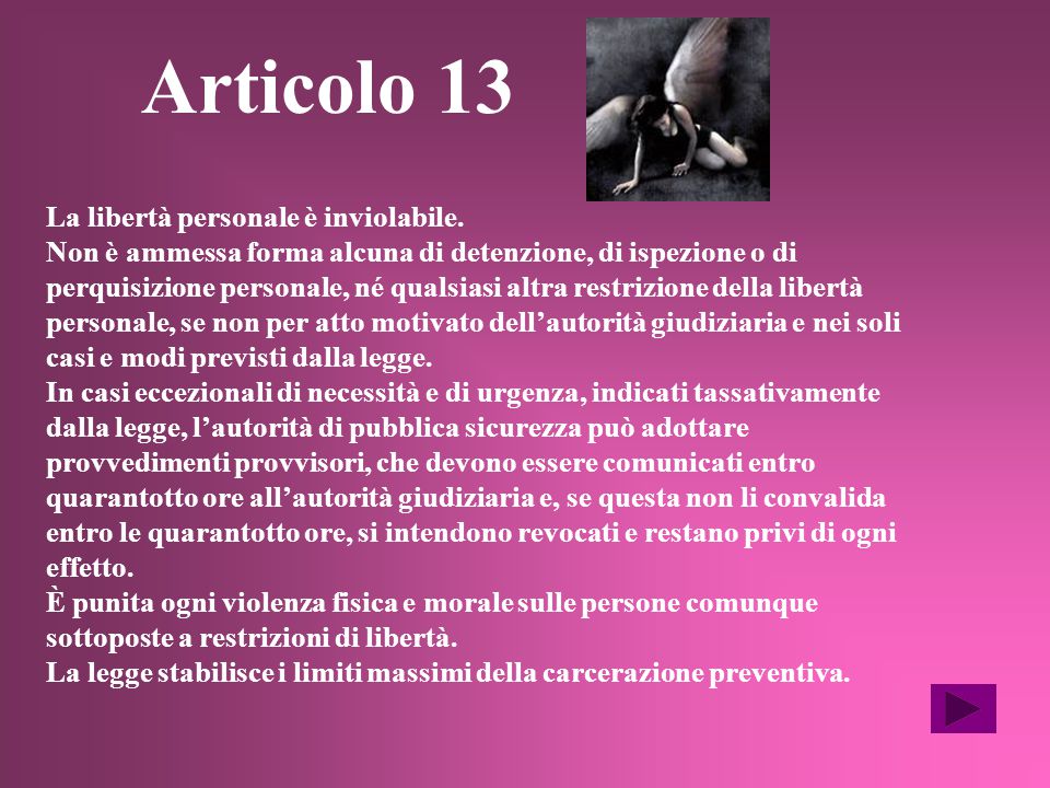 Articolo 13 - Costituzione italiana 